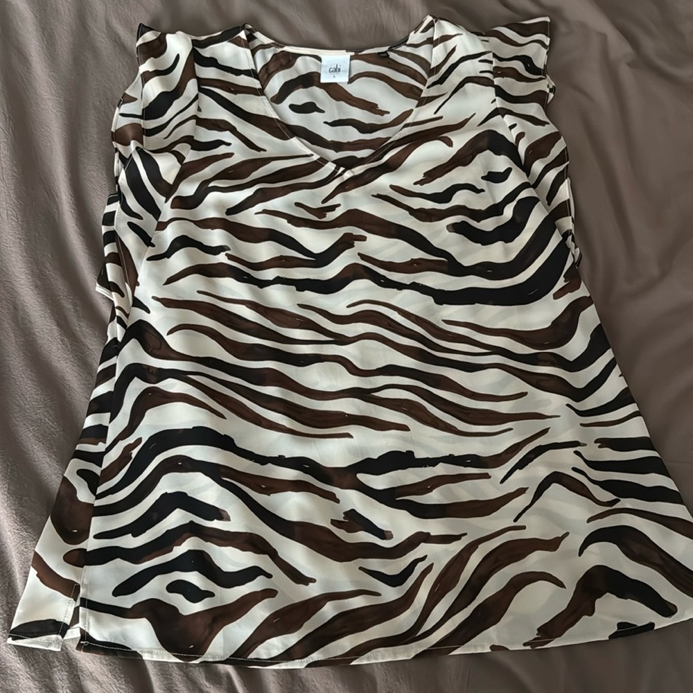CAbi cap sleeve blouse L